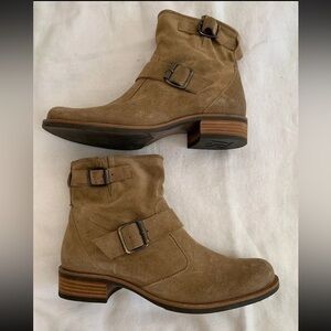 Paul Green Ally Leather Suede Belted Moto Boots